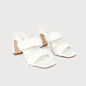 Lulus Louella White High Heel Sandals - Size 9